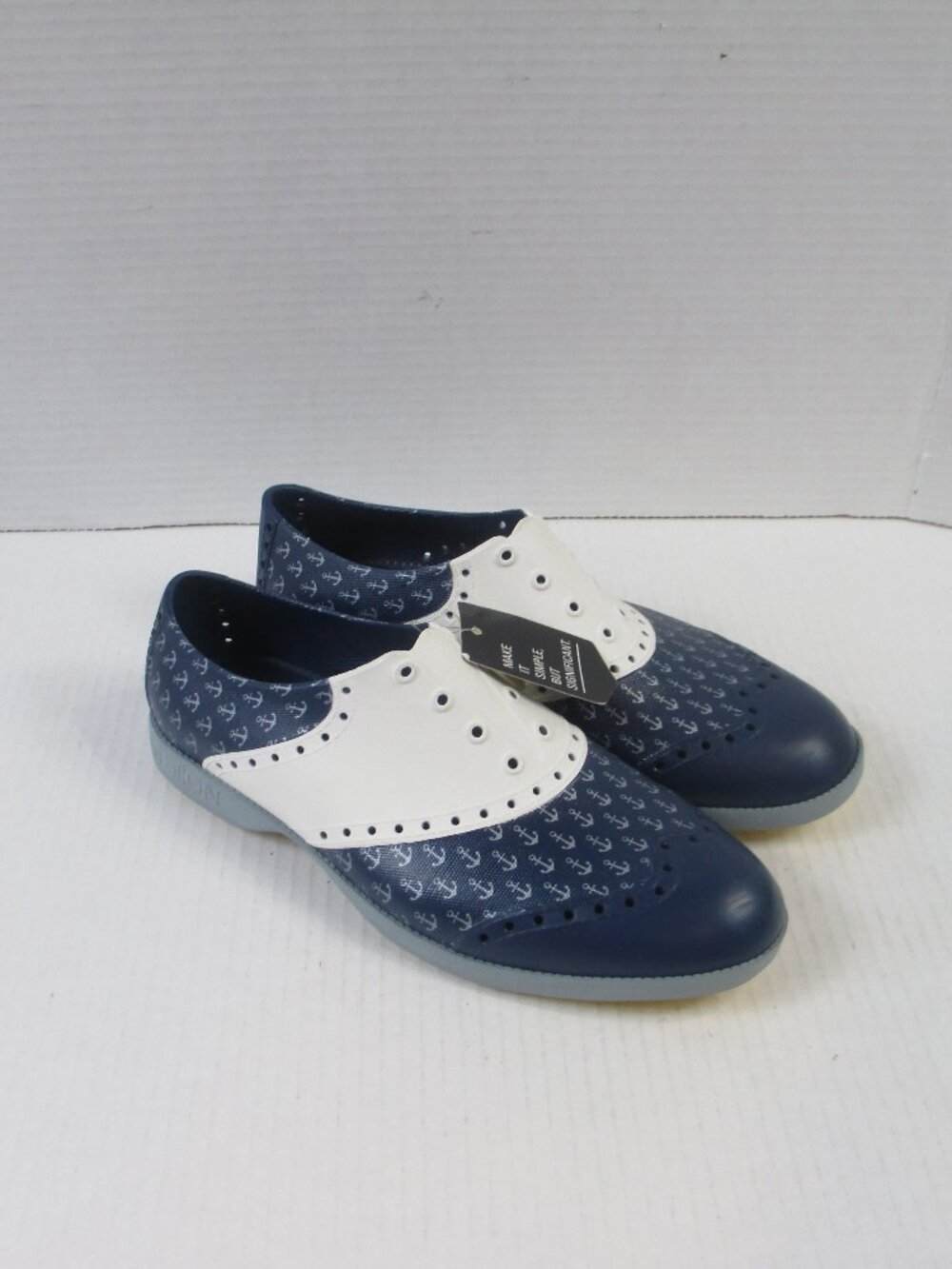 Biion Oxford Spikeless Golf Shoe - Blue & White - Men’s 6 - Women’s 8 - New